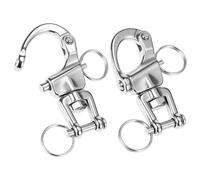 QWORK Snap Shackle Sailing Halyard, 2 Pack 316 Stainless Steel Swivel Shackle for Sailing Rigging Shackles, Quick Release Snap Hook