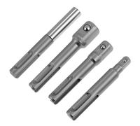 QWORK Socket Adapter Set of 4 - Includes 1/4", 3/8", 1/2" Adapters with Ball Detent Design for Quick Connection | Stainless and Vanadium Steel | Universal Compatibility
