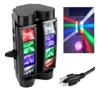 QWORK Spider Moving Head DJ Lights, 8 x 3W RGBW Beam Spider Stage Light, 540 Degree XY Axis with 4 Lighting Modes, Sound Activated DMX512 for Disco, Karaoke, Party, Stage, DJ Events
