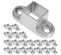QWORK Square Post Flange Base, 20 Pack 1" x 1" Die Cast Aluminum Wall Mount Rail End Bracket Connector, Compatible with 1" Square Tubes
