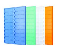 QWORK Stackable Microscope Slide Tray Set, Plastic, 30cm x 19.5cm, Secure Anti-Slip, 20-Slide Capacity per Tray, 4 Pcs