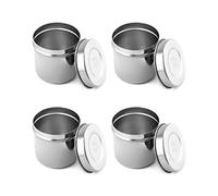 QWORK Stainless Steel Ointment Jar with Lid, 4 Pack Medical Container Jars 10 oz Storage of Medical Liquid Cotton Ball, Gauze, Swab, Lab and Dentistry Use