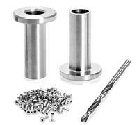 QWORK® Stainless Steel Protector Sleeves for 1/8" Wire Rope Cable Railing with A Drill Bit , DIY Balustrade T316 Marine Grade , 80 Pcs