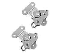 QWORK Stainless Steel Twist Latch, 2 Pack 2" x 1-1/2" Latches with Keeper and Spring Butterfly Draw Latch for Case Box
