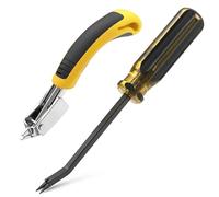 QWORK Staple Remover, Heavy Duty Tack Puller, Industrial Staple Remover Upholstery Tool with Double Pronged Head, for Furniture, Floor, Frame, Carpet