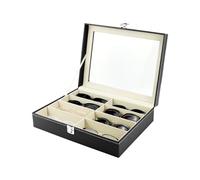 QWORK® Sunglass Organizer Display Case, 1 Pack 8 Slot Leather Eyeglasses Collector, Sunglasses Jewelry Collection Case