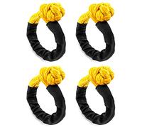 QWORK Synthetic Soft Shackle for Road Towing Sailing ATV Truck, 4 Pack 1/2 Inch x 20 Inch, 42,000lbs Breaking Strength Synthetic Rope Shackle Recovery Rope with Sleeve Black WD8873