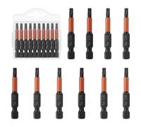 QWORK® T20 Impact Driver Bits Set, 1/4" Screwdriver Bits, 50 mm S2 Steel Hex Bits Set, 10 PCS