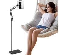 QWORK® Tablet Floor Stand, Adjustable Tablet Floor Holder, Tablet Holder Stand with Heavy Duty Base, for 4.5-11 Inch Phone, Tablet