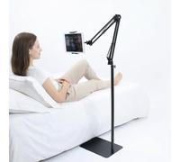 QWORK® Tablet Floor Stand, Adjustable Tablet Floor Holder, Tablet Holder Stand with Heavy Duty Base, for 4.5-11 Inch Phone, Tablet