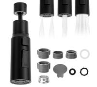 QWORK® Tap Aerator, Multi-Functional Kitchen Tap Spray Head with 360° Swivel Spout, 3 Modes Pull-Down Tap Spray Head