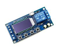 QWORK® Time Delay Relay, Relay Module DC 6-30V Delay-Off Cycle Timer, 0.01s-9999mins Adjustable Trigger Delay Switch Control with LCD Display Support Micro USB 5V Power Supply