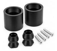 QWORK Trailer Door Holder Kit, 2 Set Low Profile Rubber Bumper Catch - Secure Door Stay for RV, Camper & Cargo Trailer - Heavy Duty Door Stop with Mounting Screws, Black