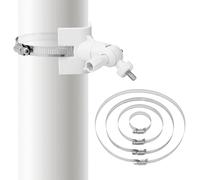 QWORK® Universal Mast-Mount Bracket for Security Cameras with 4 Loops Ø50/100/150/200mm, Compatible with Arlo/Wyze/Eufycam Cameras - White