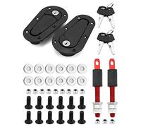 QWORK Universal Racing Car Hood Pin Engine Bonnet Latch Lock Kit, 2-Piece Zinc Alloy Quick-Release Lock Hood Pin Latch Set for Automotive Applications