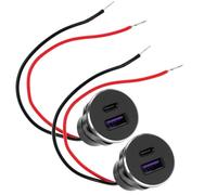 QWORK USB C Plug PD3.0 30W & QC3.0 18W Full Aluminium 2-Piece Set for 12V/24V Motorhomes, Car, Boat and Truck,