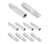 QWORK Valve Cap Stem Extension (10pcs, 39mm, Chrome Plated Brass), Durable, Waterproof, for Auto Car Truck Tire Pressure Check