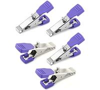 QWORK Veterinary Electrode Clip, 5 Pack Universal Accurate EKG/ECG Limb Clip Multi-Function Clamp Adapters for Electrode Resting Tabs, Snap Pinch Needle Banana