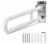 QWORK® Wall Grab Bar, Foldable Toilet Grab Rail, 75 cm, Stainless Steel, Load Capacity 250 kg