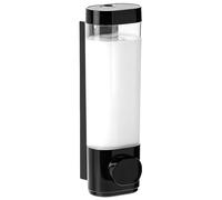 QWORK® Wall Mounted Soap Dispenser 300ml - Single Chamber Manual Liquid Dispenser for Bathroom, Kitchen