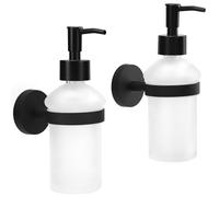QWORK® Wall Mounted Soap Dispenser, Shower Soap Dispenser, 304 Stainless Steel,Suitable For Shower Gel, Hand Soap, Black