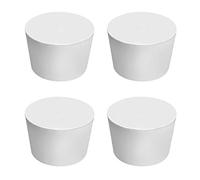 QWORK® White Solid Rubber Bung, Tapered Rubber Stopper Rubber Sealing Plug for Lab, 9# (45x37x30mm), 4 PCS