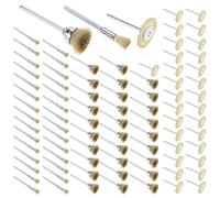 QWORK Wire Brushes Set with 1/8 Inch Shank, 90 Pcs Brass Wire Wheels Pen Brushes, Metal Rust Removal, Rotary Tool Accessories, Paint Remover