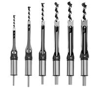 QWORK® Woodworker square drill bit set, 6 Pieces, 1/4", 5/16", 3/8", 1/2", 9/16", 5/8"