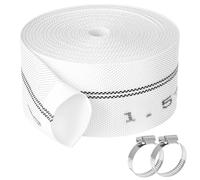 QWORK® Woven hose, ∅38mm 10m flat hose with stainless steel clamp, for submersible and dirty water pumps