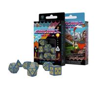 QWorkshop Arcade Highly Collectible Premium Dice Set 7pcs (Blue & Yellow)