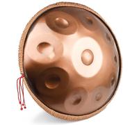 QWPDWA Handpan Drums Sets,D Minor 22 Inches 10 Notes Steel Hand Drum with Soft Bag, 2 Handpan Mallets, Dust Cloth, Handpan Stand,Gold