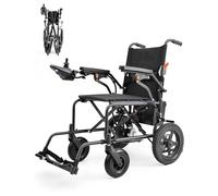 QWPDWA Lightweight Foldable Electric Wheelchair with Wider Seats,Weight Capacity 265lb,250W Dual-Motor,15.5 Miles Range,Electric Power Wheelchair for Adults and Seniors,Mobility Scooter for Travel