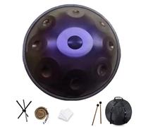 QWPDWA Steel Handpan Drum 22" 9/10/12 Notes D Minor Tongue Drum Instrument for Adults and Children, 440Hz Percussion Instrument Purple 9 Notes