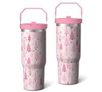 qwpmvhsak 30oz Christmas Tree Tumbler with Handle