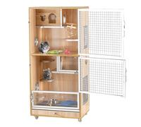 Rat Cage Chinchilla Cage, Anti-Chewing Ferret Cage with Front Doors/Food Bowl/Water Bottle/Slide Out Trays/Swivel Casters for Chinchilla, Rat, Hedgehogs, Squirrel(60 * 40 * 120cm)