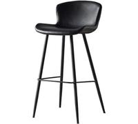 QWPYDXN 30" Counter Height Barstool Saddle Leather Seat Cushion Kitchen Stools with High Feet and Backrest Kitchen Island Chairs