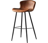 QWPYDXN 30" Counter Height Barstool Saddle Leather Seat Cushion Kitchen Stools with High Feet and Backrest Kitchen Island Chairs