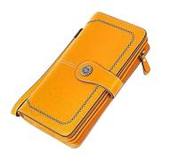 QWPYDXN New Classic Ladies Wallet Long Zipper Coin Pocket Large Capacity Elegant Vintage Thin Design Wallets Retro Fashion Coin Purses Card Holder