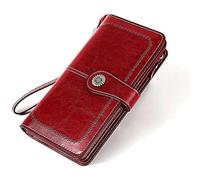 QWPYDXN New Classic Ladies Wallet Long Zipper Coin Pocket Large Capacity Elegant Vintage Thin Design Wallets Retro Fashion Coin Purses Card Holder