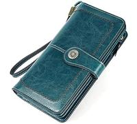 QWPYDXN New Classic Ladies Wallet Long Zipper Coin Pocket Large Capacity Elegant Vintage Thin Design Wallets Retro Fashion Coin Purses Card Holder