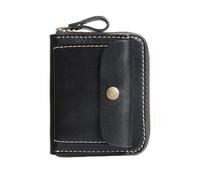 QWPYDXN New Handmade Wallet Inside and Outside Mini Coin Purses Vintage Men Card Holder Leather Money Clip Zipper Coin Purse Card Holder