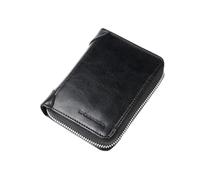QWPYDXN New Key Holder Wallet Card Holder Driver Two-in-one Short Zip Leather Wallet 10.6 * 13.6 * 3.5cm Card Holder