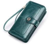 QWPYDXN New Ladies Leather Wallet Credit Card Retro Wallet Large Capacity Buckle Purse Clutch Fashion Coin Pocket Memorial Day Gift Card Holder