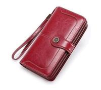QWPYDXN New Ladies Leather Wallet Credit Card Retro Wallet Large Capacity Buckle Purse Clutch Fashion Coin Pocket Memorial Day Gift Card Holder