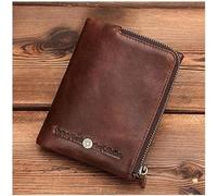 QWPYDXN New Leather Wallet Card Holder Foldable Design Durable Coin Purse Large Capacity Retro Small Bifold Zipper Coins Pocket Card Holder