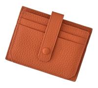 QWPYDXN New Leather Wallet Multi Slot Card Bag Mini Portable Card Holder Large Capacity Coin Purses for Men Women Coins Pocket Orange Card Holder
