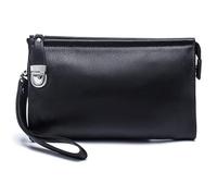 QWPYDXN New Men Wallet Leather Wallets Men's Gift Money Clip with Coin Pocket Phone Passport Classic Durable Zipper Clutch Bag Card Holder