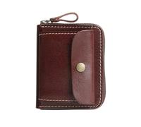 QWPYDXN New Short Wallet Handmade Lining Zipper Pocket Money Clip Classic Mini Coin Purses Vintage Men Card case for Men Card Holder
