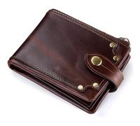 QWPYDXN New Vintage Long Wallet Mens Genuine Leather Zipper Wallet Blocking Bifold Secure Classic Design Zipper Leather Pocket Card Holder
