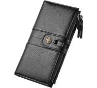 QWPYDXN New Vintage Long Wallet Retro Hand Clutch Phone Bag Durable Coin Pouch Money Clip Vintage Design Zipper Leather Pocket Card Holder